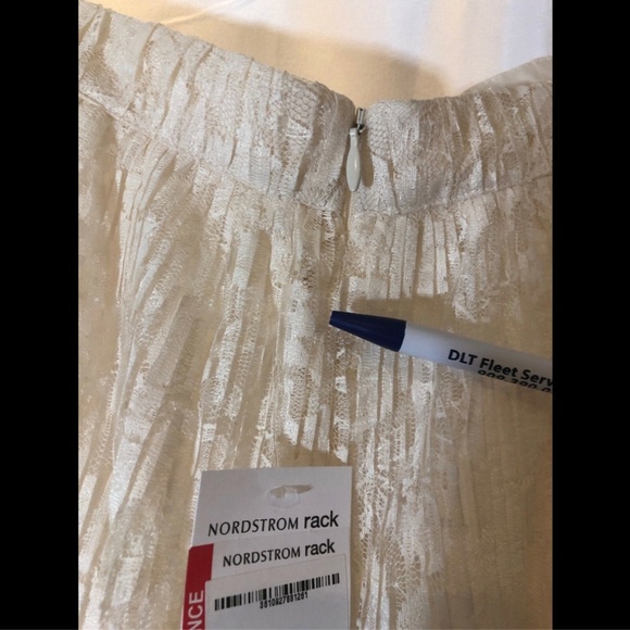 NEW $365‎ SEE BY CHLOÉ micro-pleat lace skirt Natural White [ SZ 44 ] - Picture 6 of 8